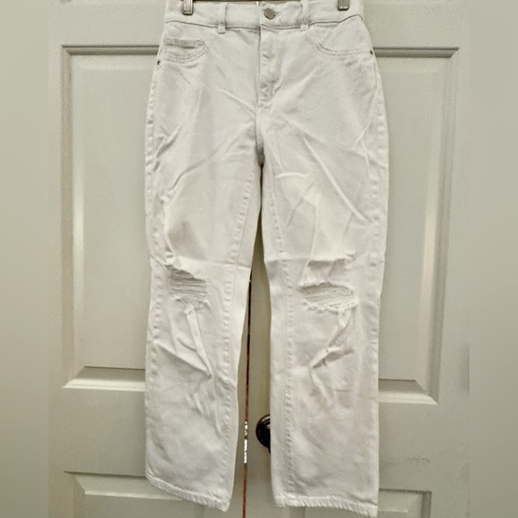 DL1961 Sz 26 Patti Straight High Rise Jean in White Distressed - Picture 4 of 12